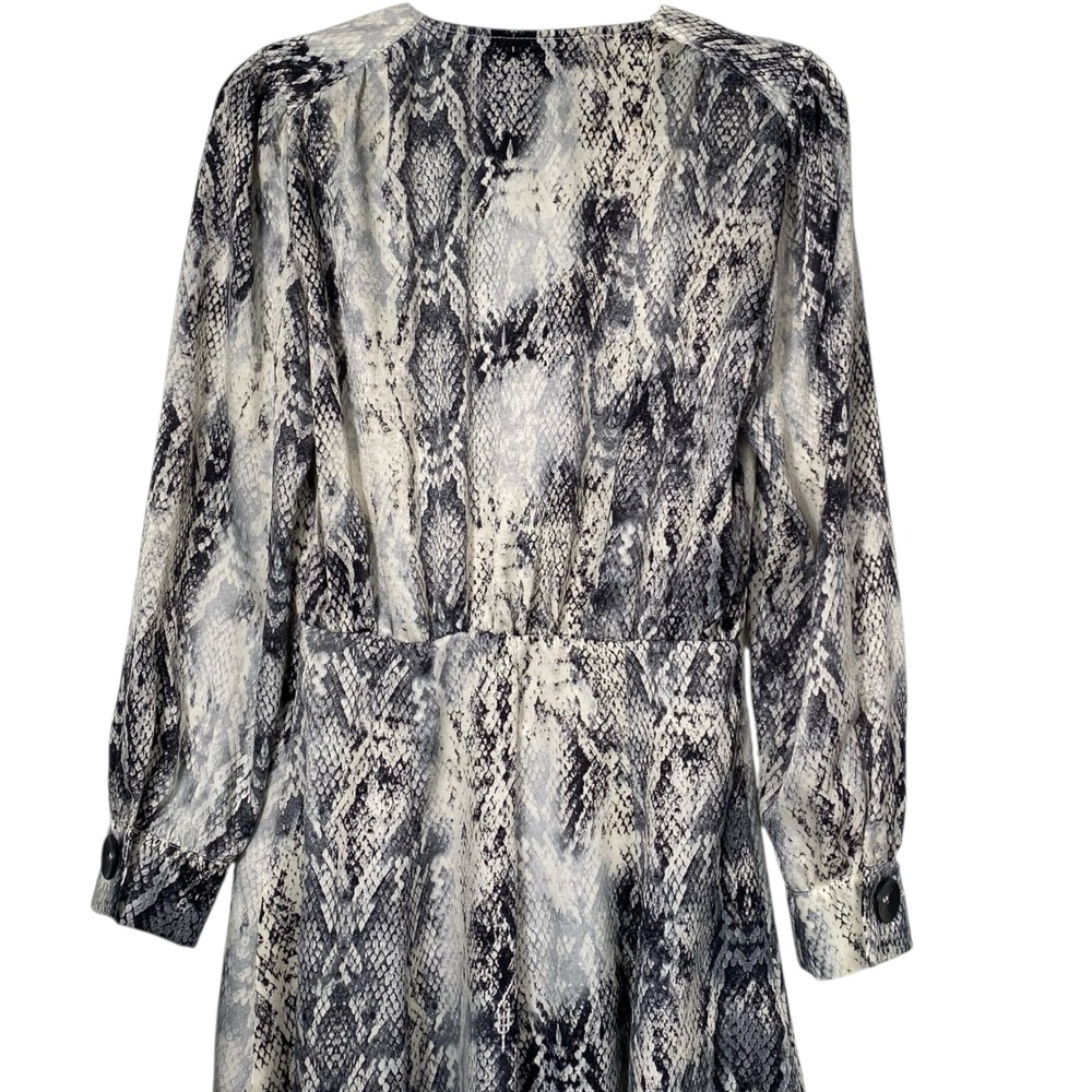 Zara Basic Snake Print Button Down Mini Dress Lon… - image 8